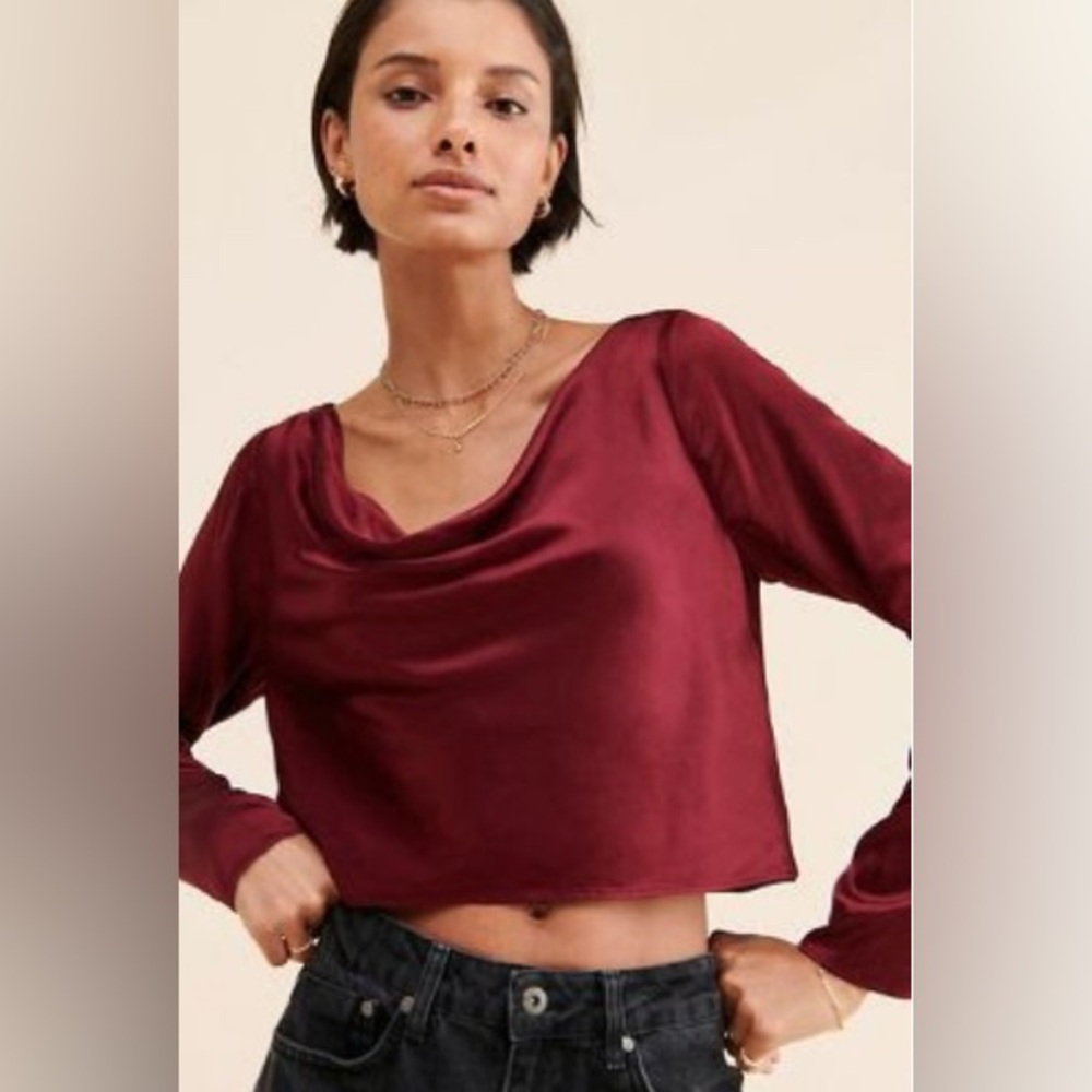The East Order Wine Blouse XS | Anthropologie